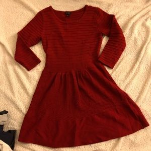 Red sweater dress